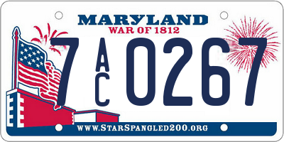 MD license plate 7AC0267
