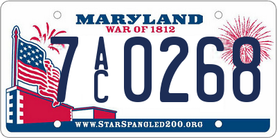 MD license plate 7AC0268