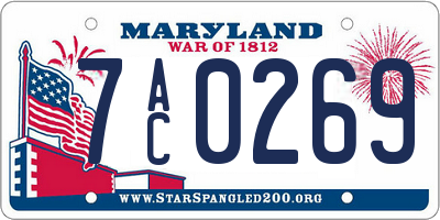 MD license plate 7AC0269