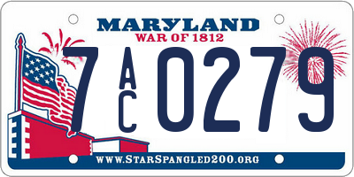 MD license plate 7AC0279