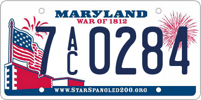 MD license plate 7AC0284
