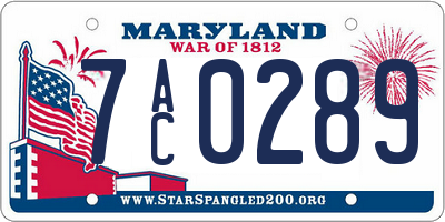 MD license plate 7AC0289
