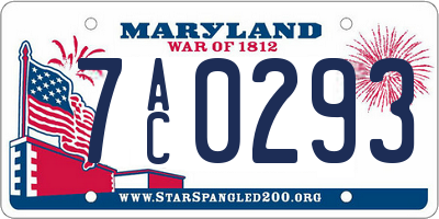 MD license plate 7AC0293