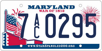 MD license plate 7AC0295