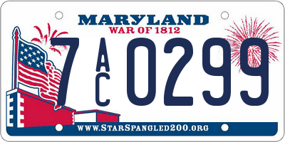 MD license plate 7AC0299
