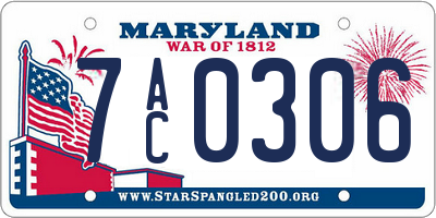 MD license plate 7AC0306
