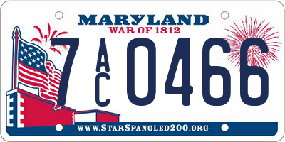 MD license plate 7AC0466