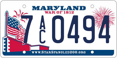 MD license plate 7AC0494