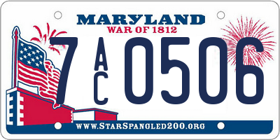 MD license plate 7AC0506