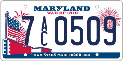 MD license plate 7AC0509