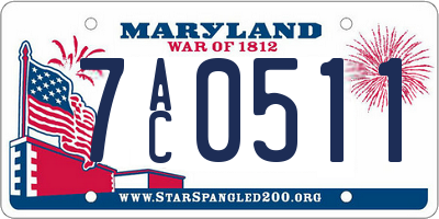 MD license plate 7AC0511