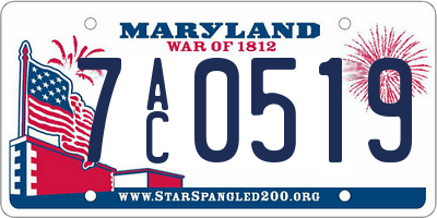 MD license plate 7AC0519