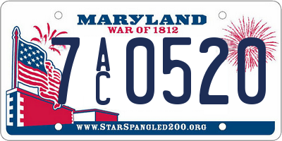 MD license plate 7AC0520