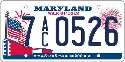 MD license plate 7AC0526