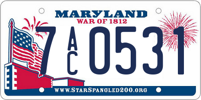 MD license plate 7AC0531