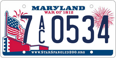MD license plate 7AC0534