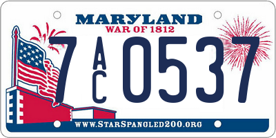 MD license plate 7AC0537