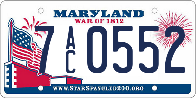 MD license plate 7AC0552