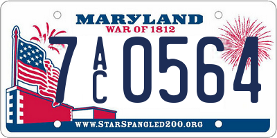 MD license plate 7AC0564