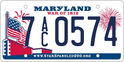 MD license plate 7AC0574
