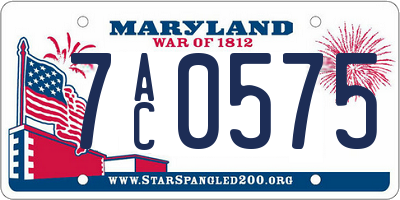 MD license plate 7AC0575
