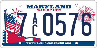 MD license plate 7AC0576
