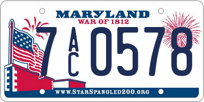 MD license plate 7AC0578