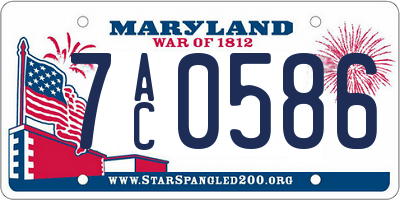 MD license plate 7AC0586