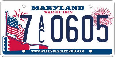 MD license plate 7AC0605