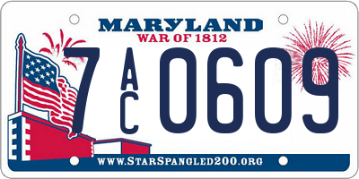 MD license plate 7AC0609