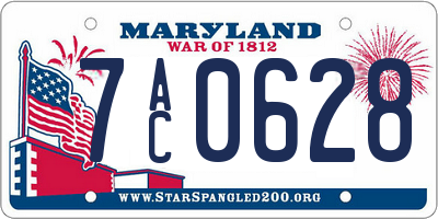 MD license plate 7AC0628