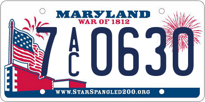 MD license plate 7AC0630