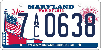 MD license plate 7AC0638