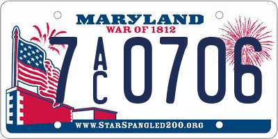 MD license plate 7AC0706