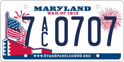 MD license plate 7AC0707