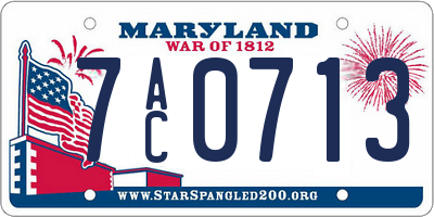 MD license plate 7AC0713