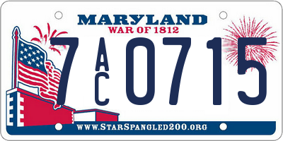MD license plate 7AC0715