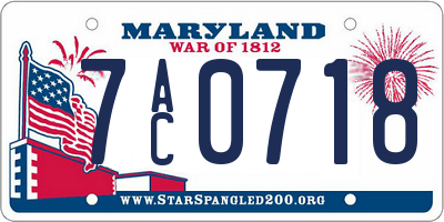 MD license plate 7AC0718