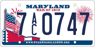 MD license plate 7AC0747