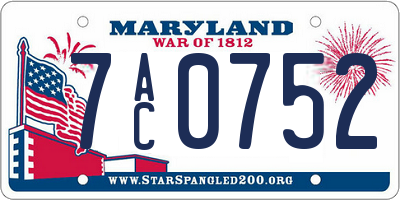 MD license plate 7AC0752