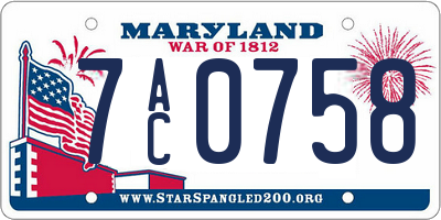 MD license plate 7AC0758