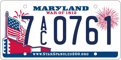 MD license plate 7AC0761