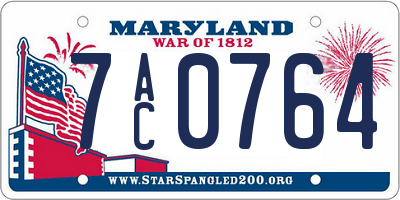 MD license plate 7AC0764