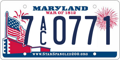 MD license plate 7AC0771