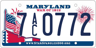 MD license plate 7AC0772