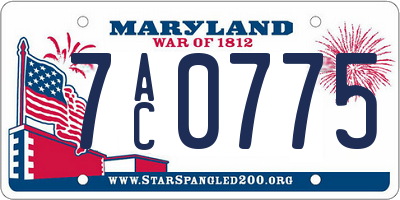 MD license plate 7AC0775