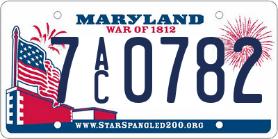 MD license plate 7AC0782