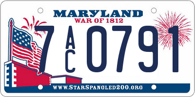 MD license plate 7AC0791