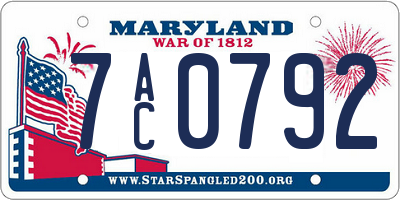 MD license plate 7AC0792