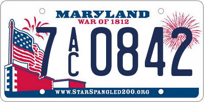 MD license plate 7AC0842